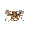 ebuy24 LumpurLindos tuinmeubelset 1 eettafel, 4 stoelen natuur.