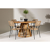 ebuy24 LumpurLindos tuinmeubelset 1 eettafel, 4 stoelen natuur.