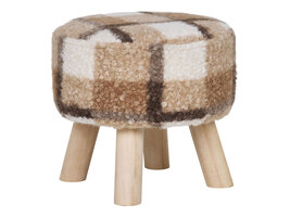 ebuy24 Aberdeen Poef Ø31cm bruin.