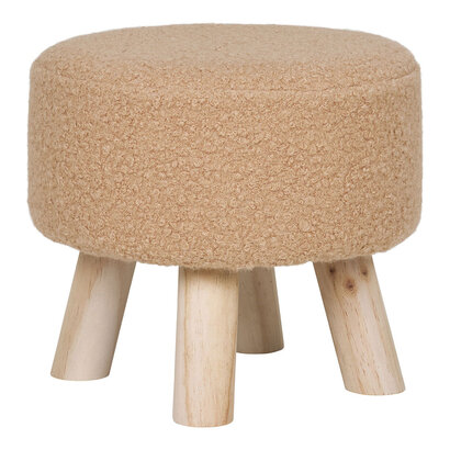 ebuy24 Aberdeen Poef Ø31cm zandkleurig.