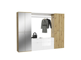 ebuy24 ProjektX garderobe opstelling eiken decor, spiegel.