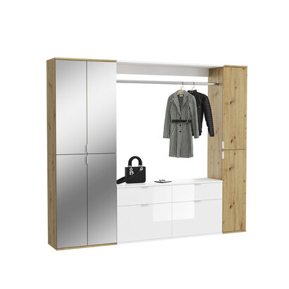 ebuy24 ProjektX garderobe opstelling eiken decor, spiegel.
