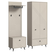 ebuy24 Notes garderobe opstelling mat beige.