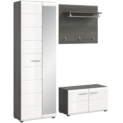 ebuy24 Salsa garderobe opstelling wit hoogglans.