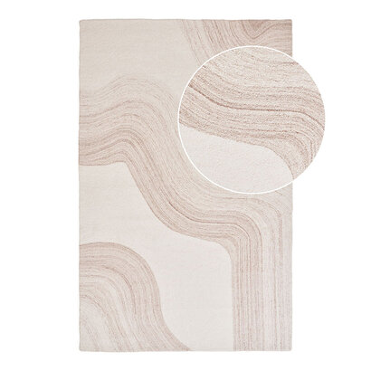 ebuy24 Surat Vloerkleed handgeweven, 200x300cm bruin, rauwwit.