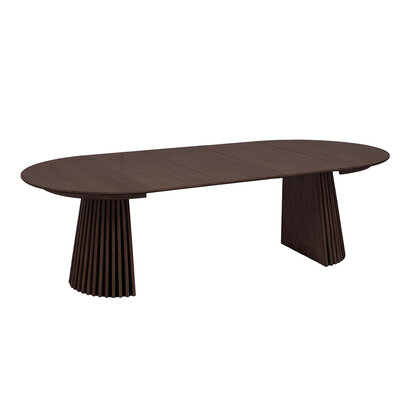 ebuy24 Osaka eetkamertafel Inbegrepen drie uitbreidingen, ø120x120-160-200-240cm gerookt.