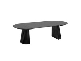 ebuy24 Osaka eetkamertafel Inbegrepen drie uitbreidingen, ø120x120-160-200-240cm zwart.