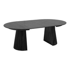 ebuy24 Osaka eetkamertafel Inbegrepen twee uitbreidingen, ø120x120-160-200cm zwart.