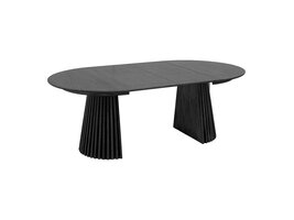 ebuy24 Osaka eetkamertafel Inbegrepen twee uitbreidingen, ø120x120-160-200cm zwart.