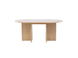 ebuy24 Strada eetkamertafel Ø120cm. Met uittrek whitewash.