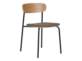 ebuy24 Estepona eetkamerstoel Natuur, bruin, zwart.