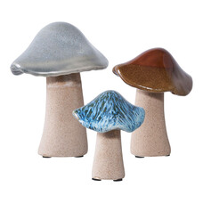 ebuy24 Tomar Decoratieve paddenstoelen set van 3 groen, bruin, blauw.