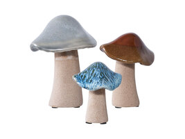 ebuy24 Tomar Decoratieve paddenstoelen set van 3 groen, bruin, blauw.