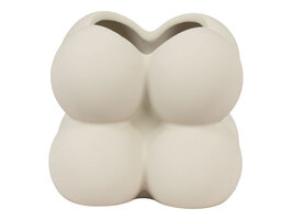 ebuy24 Seixal Bloempot keramiek grijs.