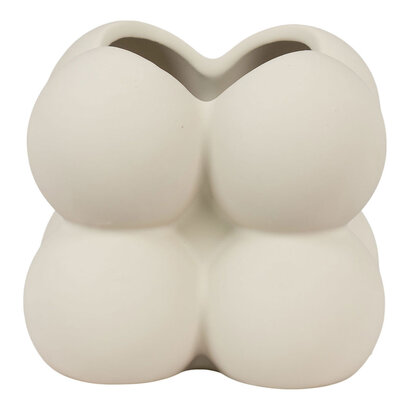 ebuy24 Seixal Bloempot keramiek grijs.