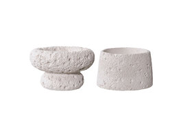 ebuy24 Sesimbra Kandelaren set van 2 grijs.