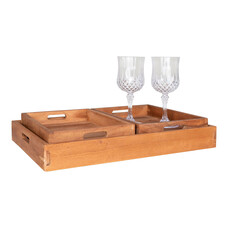 ebuy24 Faro Dienblad, set van 3 teak.
