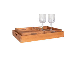 ebuy24 Faro Dienblad, set van 3 teak.
