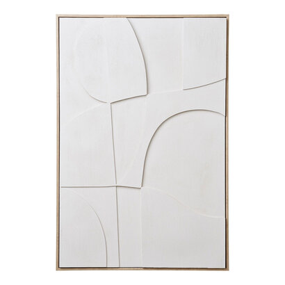 ebuy24 Madeline NO 1,60 relief wanddecoratie met lijst 60x90cm wit.