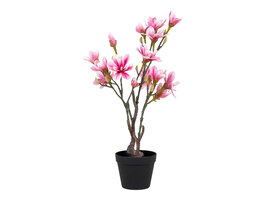 ebuy24 Magnoliatræ Kunstplant H74 cm groen, roze.