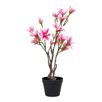 ebuy24 Magnoliatræ Kunstplant H74 cm groen, roze.