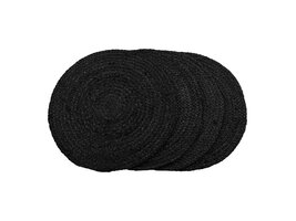 ebuy24 Bombay Placemat Ø38cm, set van 4 donkergrijs.