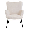 Glasgow fauteuil Imitatie lamsvel, wit.