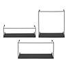 ebuy24 Ulmo Wandplank set van 3 zwart.