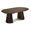 ebuy24 Tokyo eethoek eettafel smoked, 6 stoelen met groene velours bekleding.