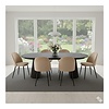 ebuy24 Tokyo eethoek eettafel zwart, 6 stoelen met beige velours bekleding.