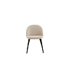 ebuy24 Tokyo eethoek eettafel zwart, 6 stoelen met beige velours bekleding.