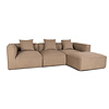 ebuy24 Box chaiselongbank, 3 sierkussens beige, bruin.