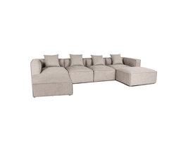 ebuy24 Box U-bank, 4 sierkussens lichtgrijs.