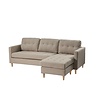Marino bank met chaise longue 3 persoons naar rechts of links gedraaid stof zandkleurig.