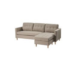 Marino bank met chaise longue 3 persoons naar rechts of links gedraaid stof zandkleurig.