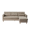 Marino bank met chaise longue 3 persoons naar rechts of links gedraaid stof zandkleurig.