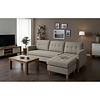 Marino bank met chaise longue 3 persoons naar rechts of links gedraaid stof zandkleurig.