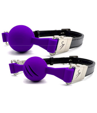 Black Swan Black Swan Ball Gag Set Black Purple