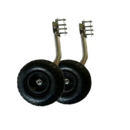 Opklapbare wielen voor een rubberboot RVS