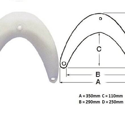 Boegfender / Kopleguaan wit pvc