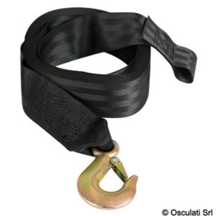 Osculati 10 m nylon winch strap+shackle