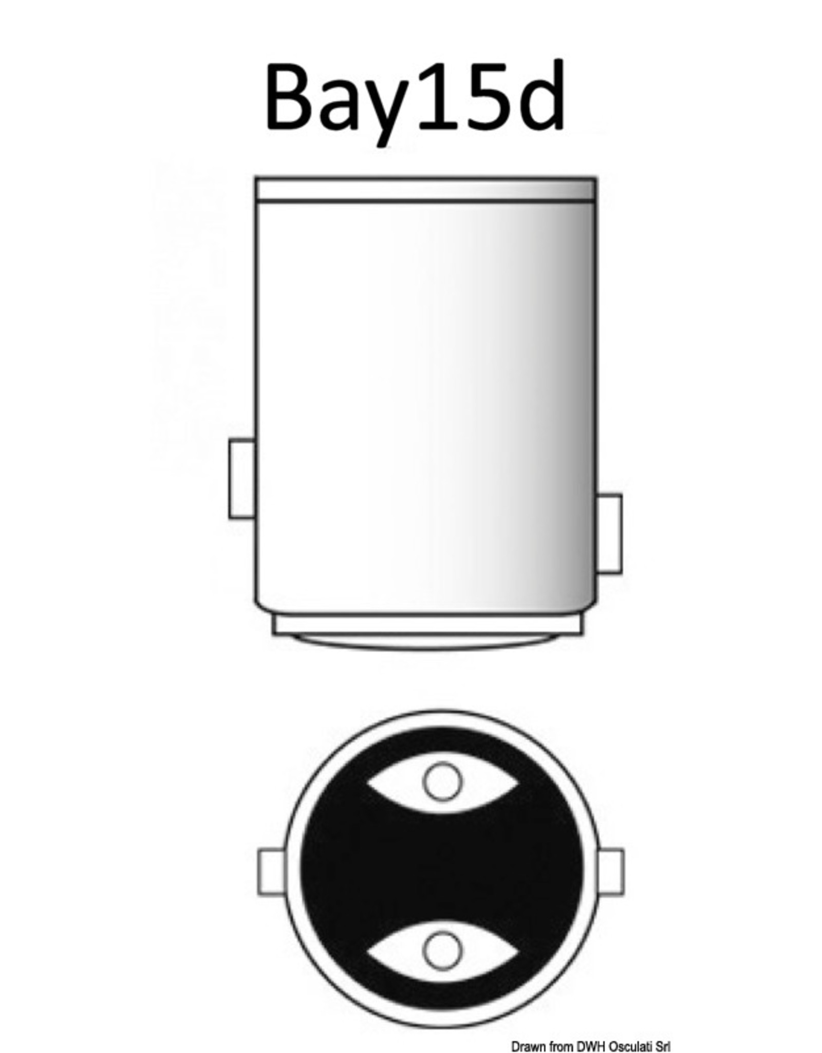 Osculati BAY15D-LED-Lampe mit versetzten Pins für Navigationsleuchten