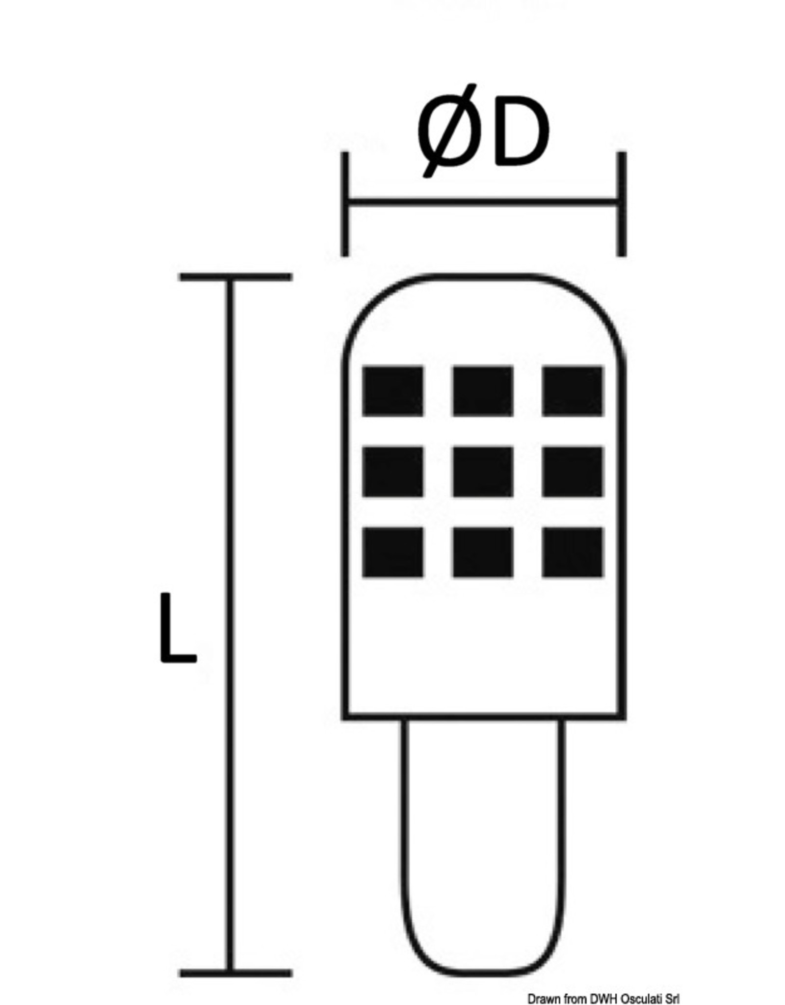 Osculati BAY15D LED lamp with offset pins for navigation lights