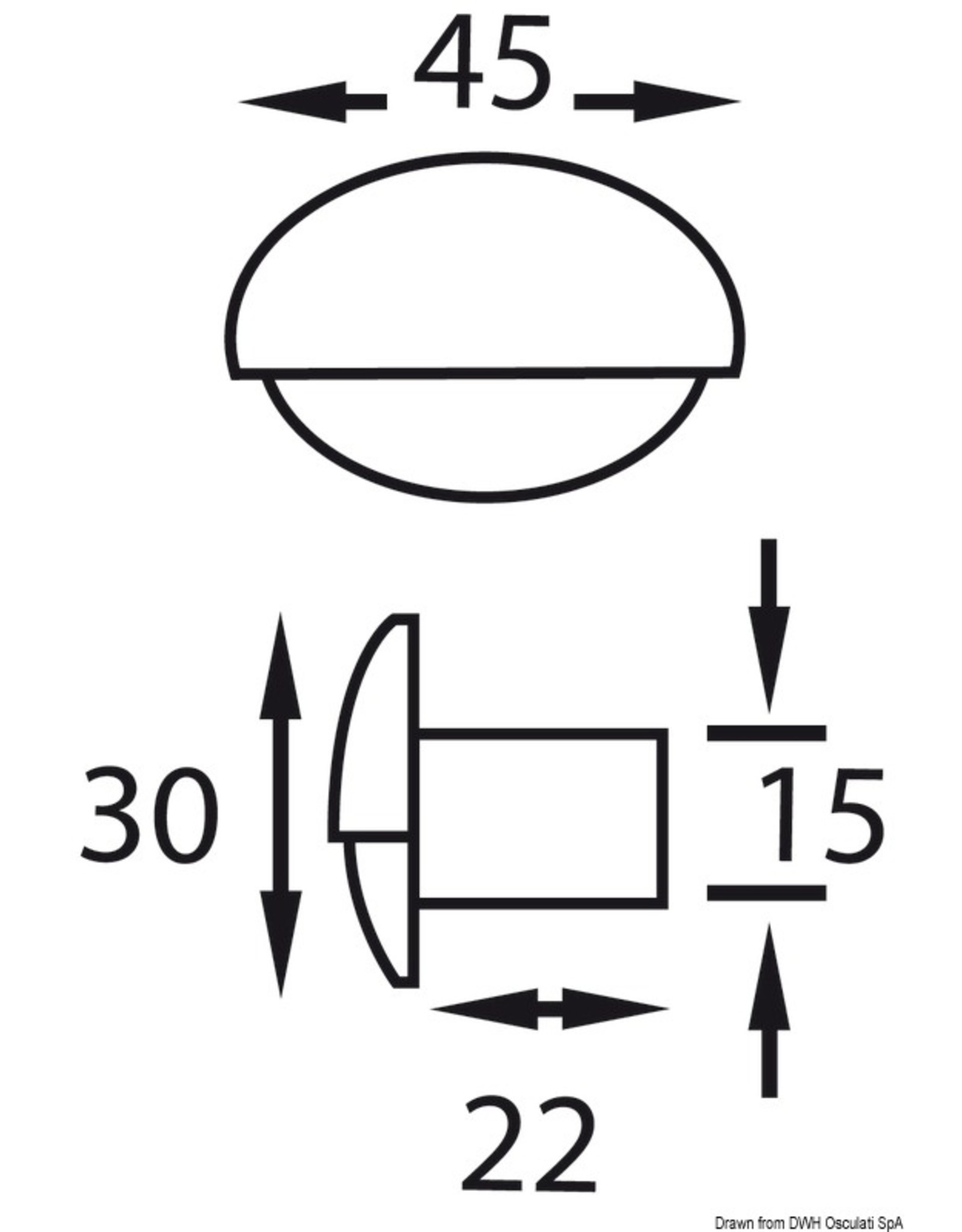 Osculati Steeplight LED courtesy light chromed body