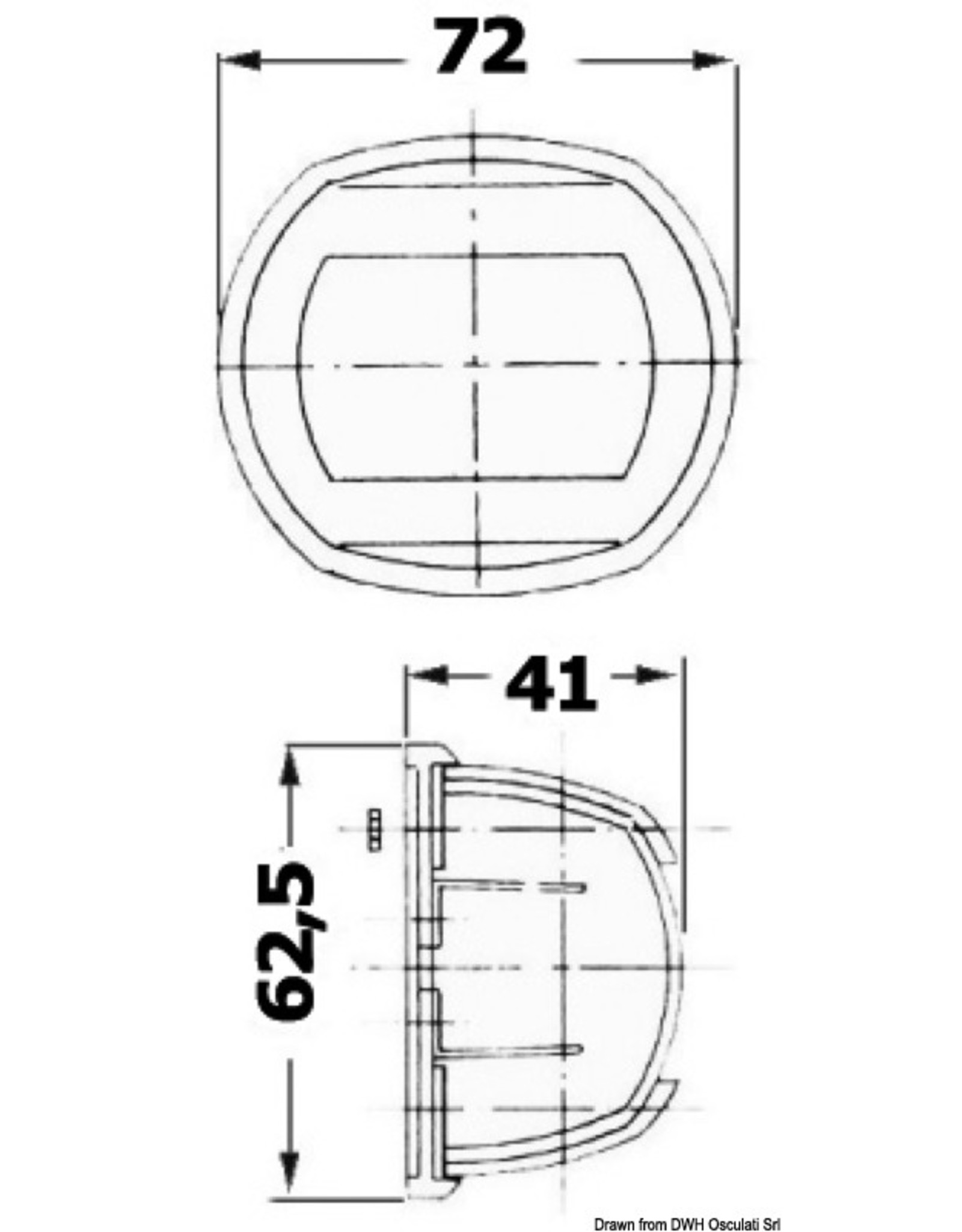Osculati Compact 12 AISI 316/white stern navigation light