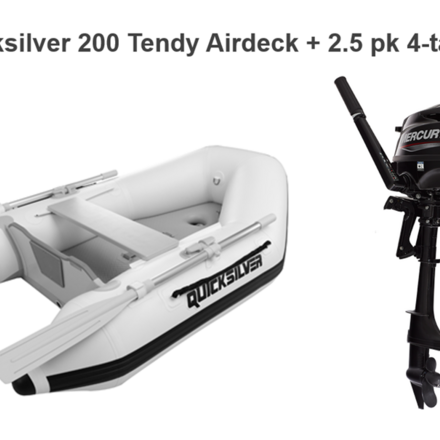 Quicksilver Quicksilver 200 Tendy Airdeck + Mercury 2.5/3.5 pk 4-takt