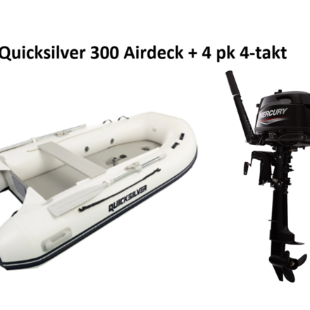 Quicksilver Quicksilver 300  Airdeck + Mercury 4/15 pk 4-takt