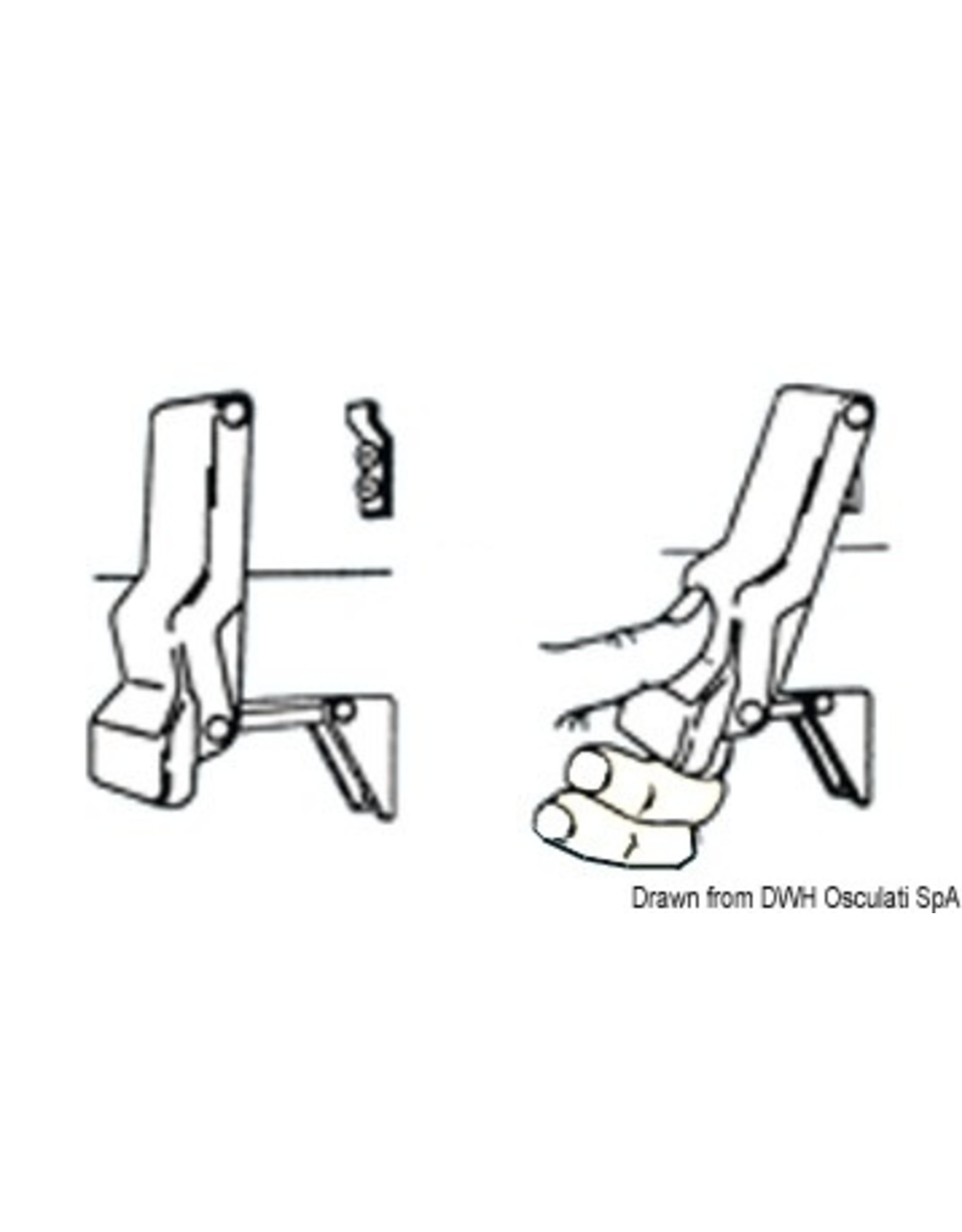 Osculati Anti-vibration rubber peak latch 96x29 mm black