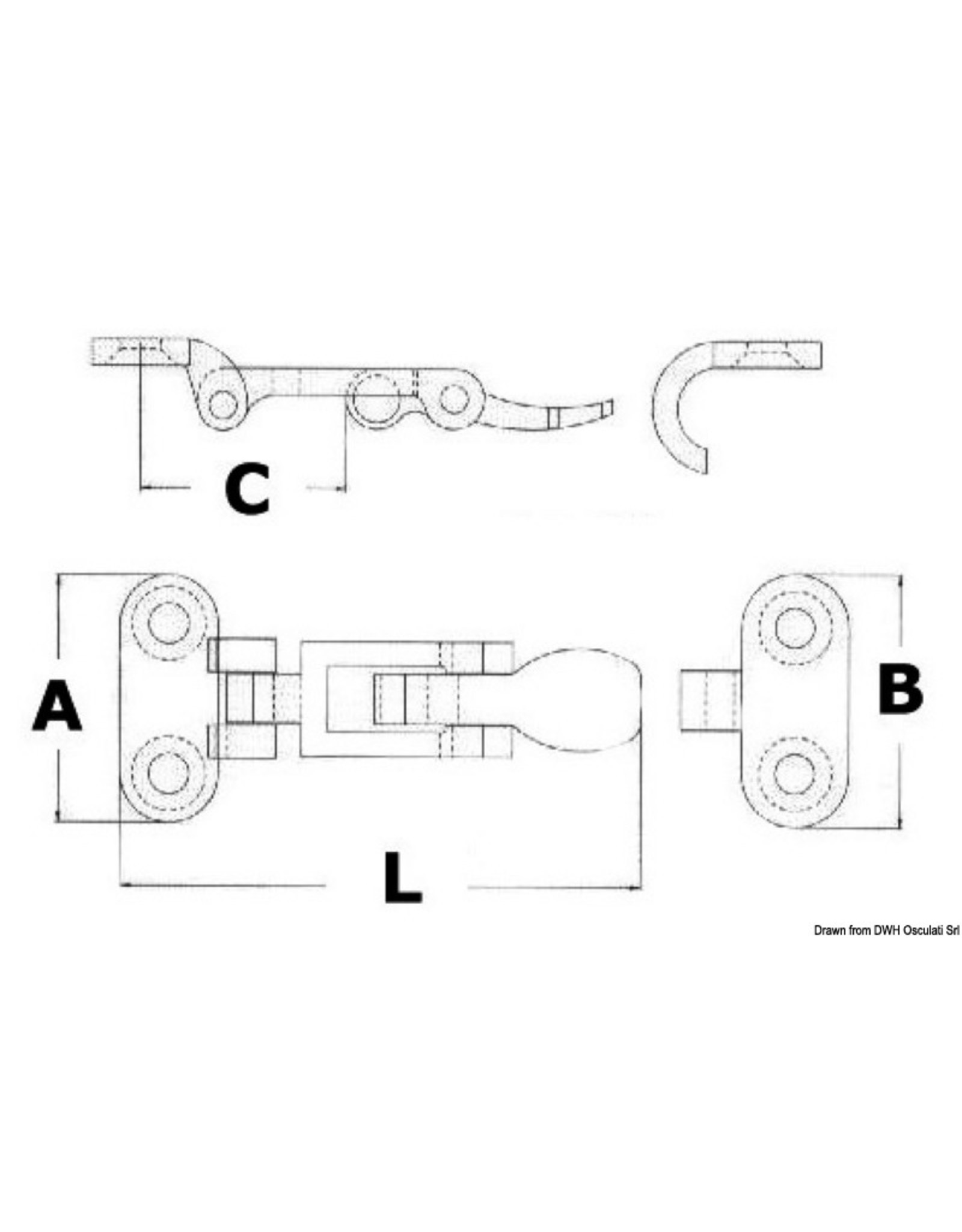 Osculati Lever closure inox 110x48 mm
