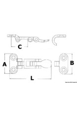 Osculati Lever closure chromed brass 105x50 mm